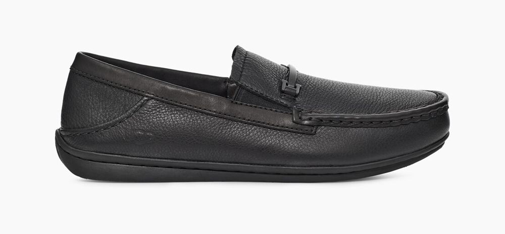 Ugg Cali Heritage Horse Bit - Mens Moccasins - Black - NZ (2791KDBYT)